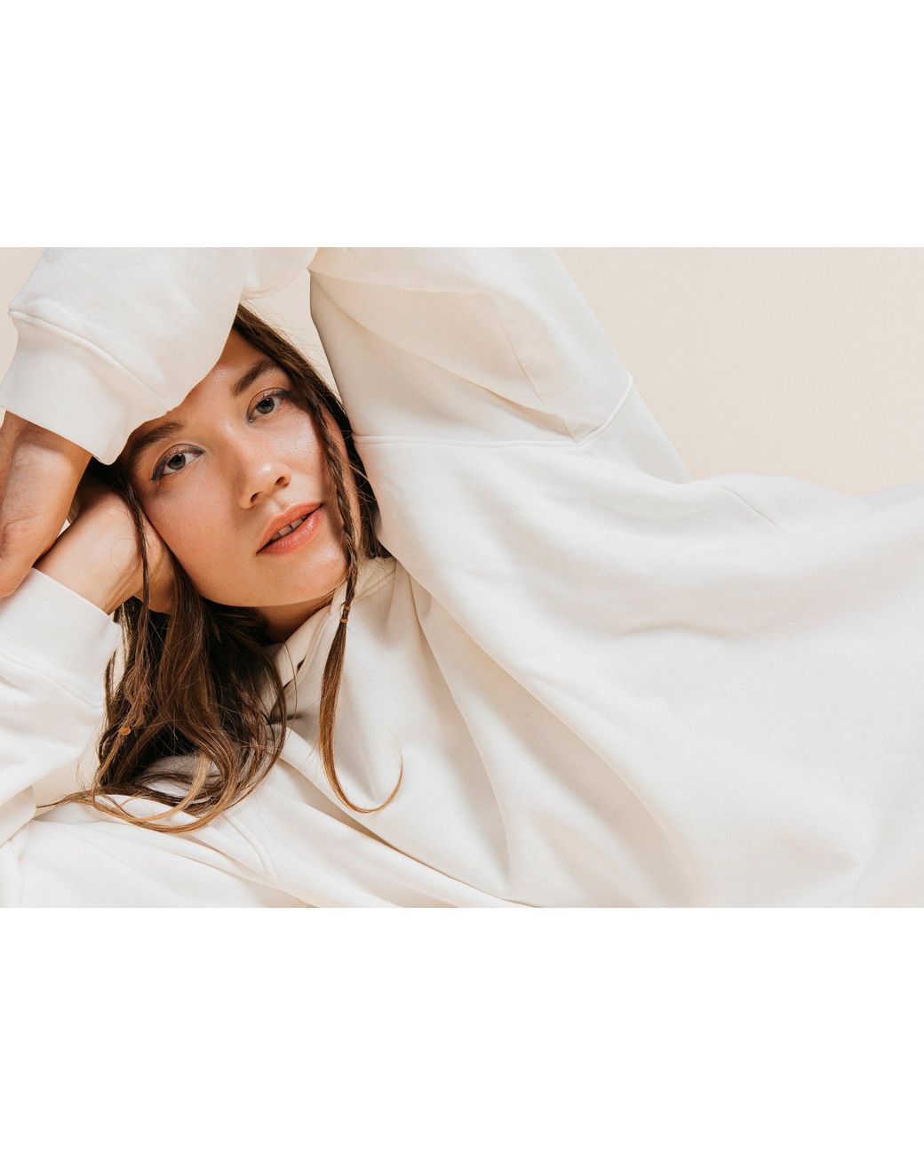 Ocio Leisurewear White Oversized Hoodie