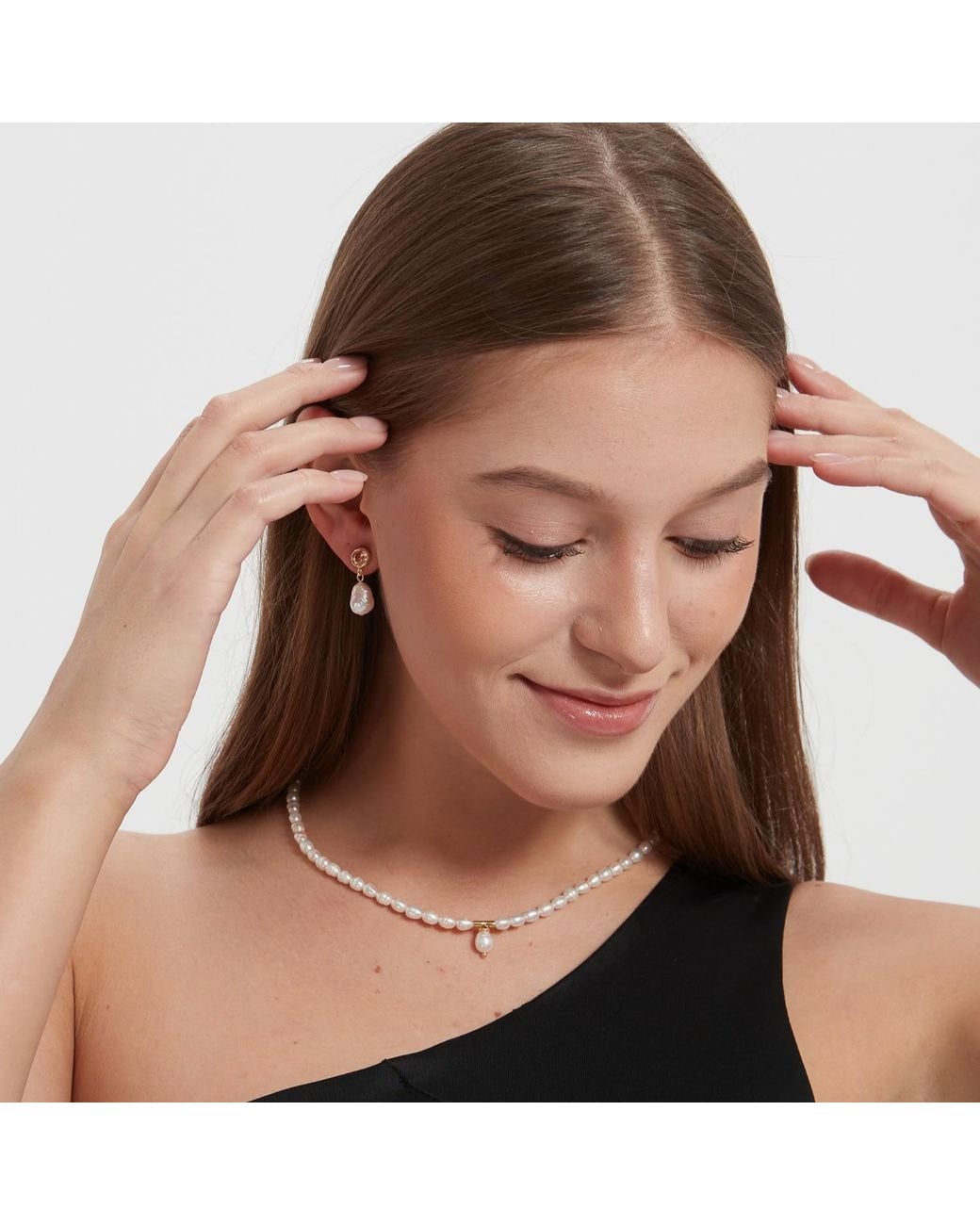 Miss Cecilia Metallic Faye Baroque Pearl Earrings