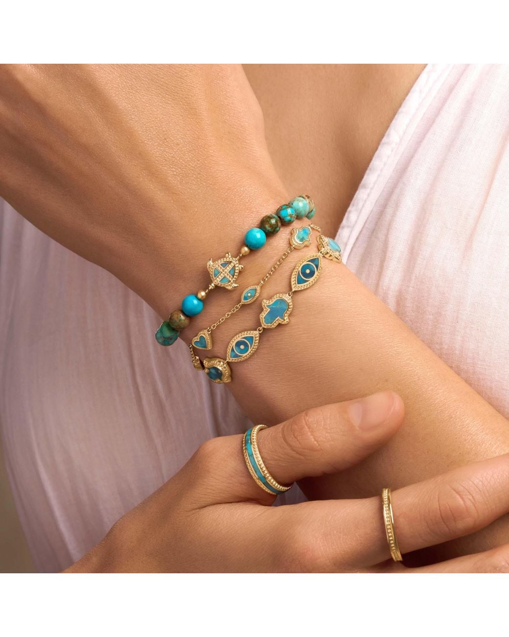 Karma and Luck Blue Turtle Bracelet – Protection & Longevity Gemstone Jewelry – Serene Mentality