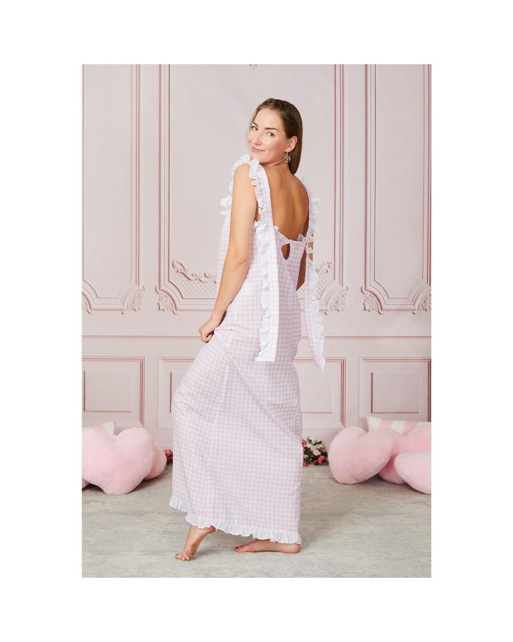 Love Letters X Pink Dolce Gingham Rosa Sleep Dress