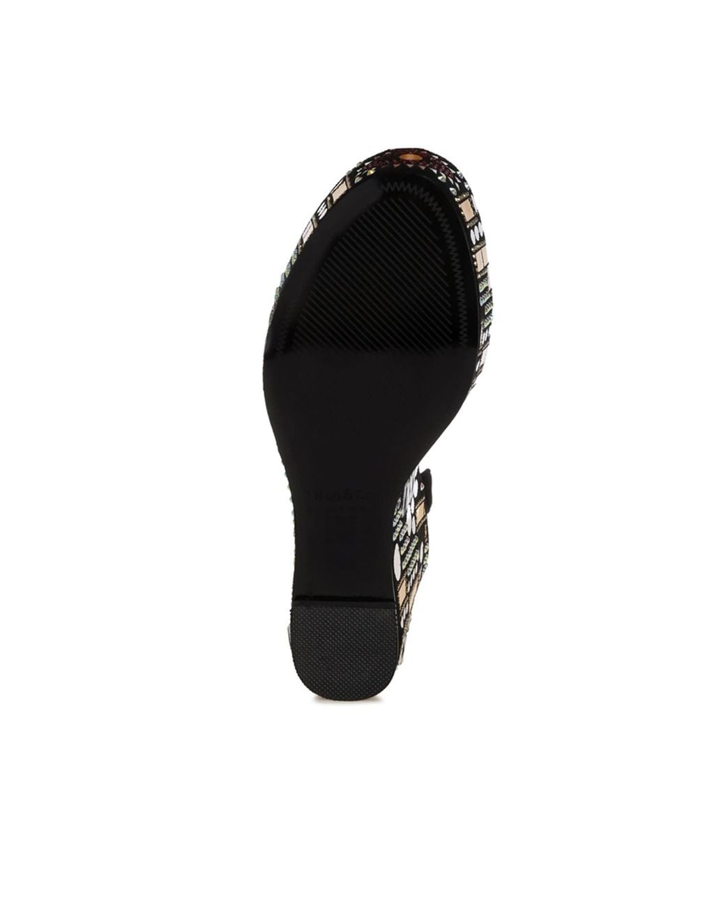 Rag & Co Brown Metropolis Mosaic Embellished Wedge Party Sandals