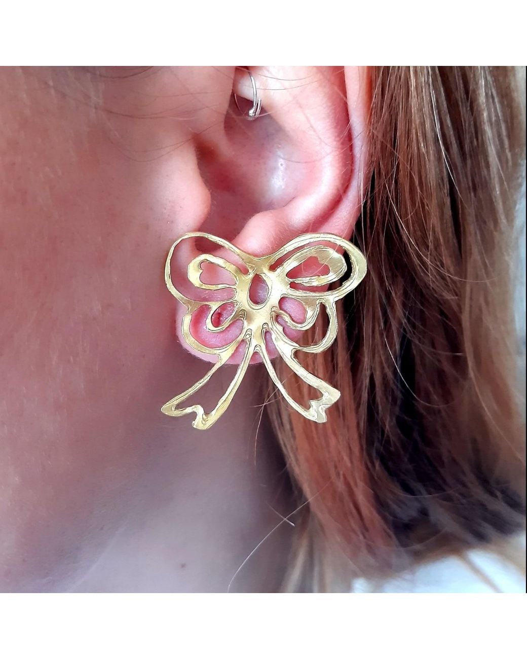 Lily Flo Jewellery Metallic Large Bow Earrings