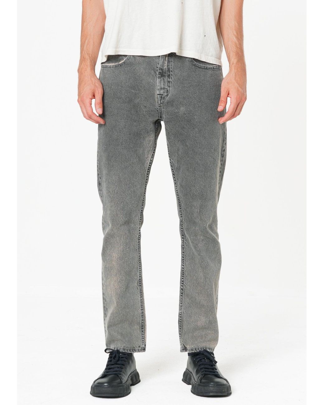 NOEND Gray Noend Slim Straight Jeans for men