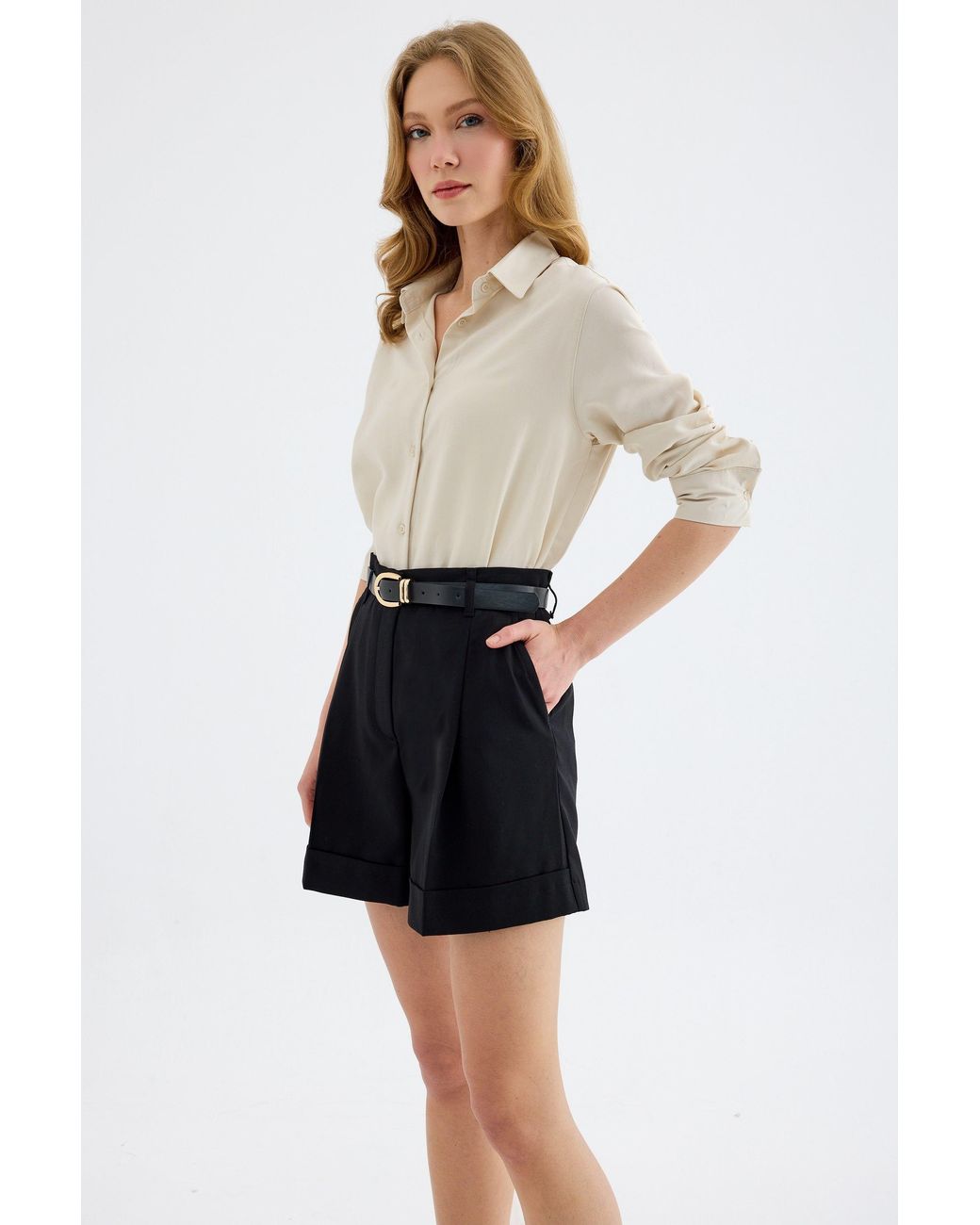 Monlicia Natural Neutrals Colette Basic Lyocell Shirt