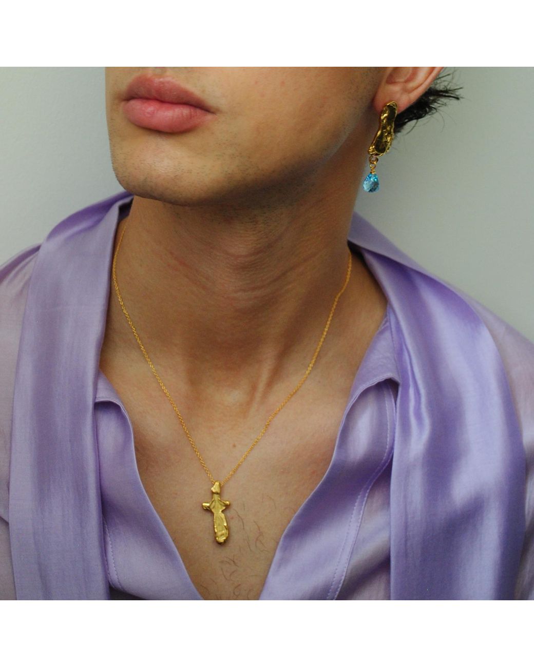 De Roms Metallic The Covenant Molten Cross Necklace