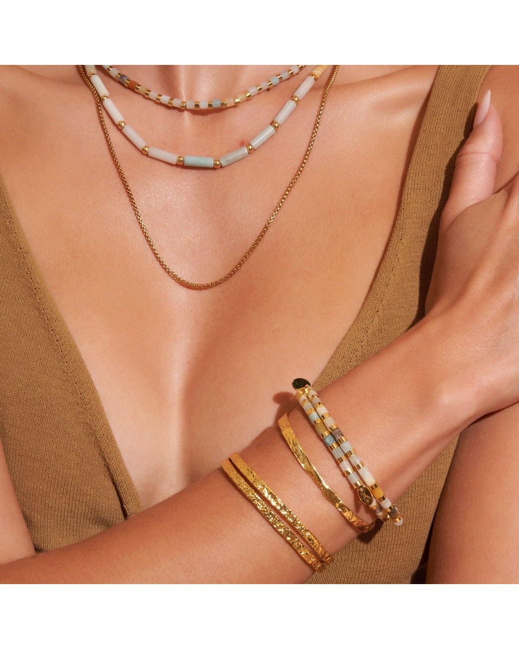 ARMS OF EVE Metallic Elodi Gold Cuff Bracelet