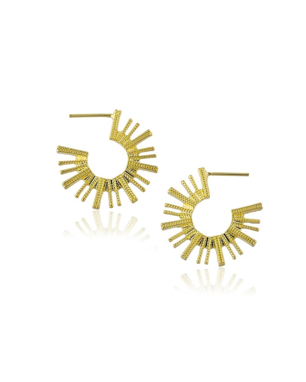 Milou Jewelry Metallic Large Sun Hoop Earrings