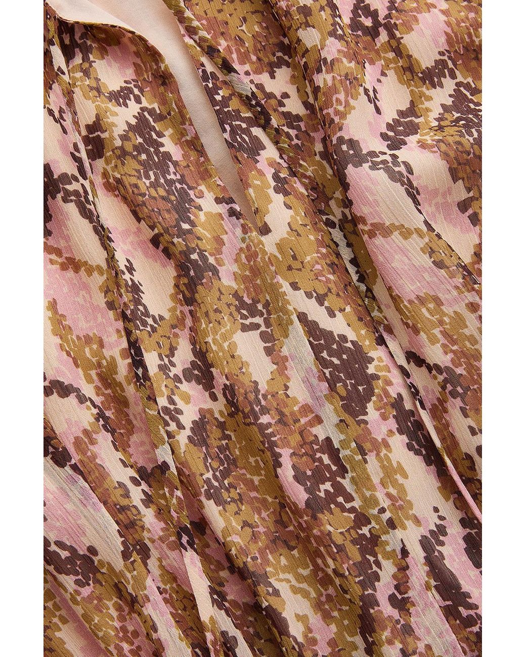Exquise Natural Regular Scarf Neck Patterned Sariyah Blouse