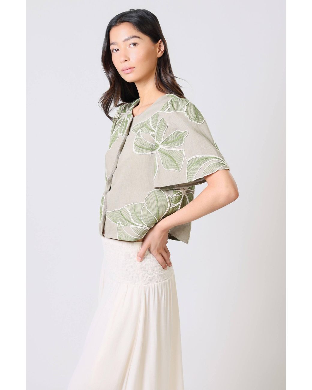 Traffic People Green Grace & Maude Floral Daisy Top