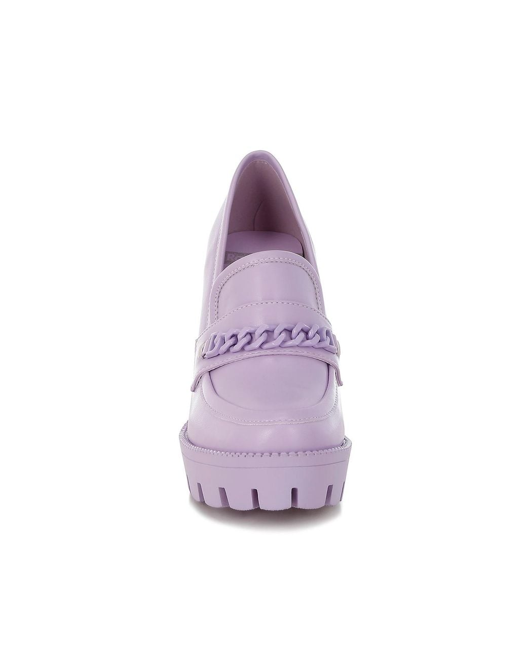 Rag & Co Purple Corinne Lilac Chain Embellished Chunky Loafers