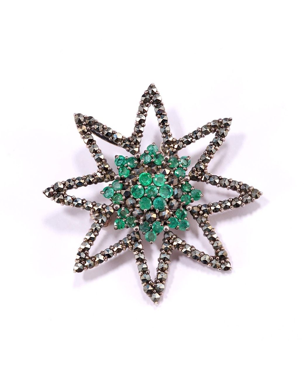 Mineralgems•Studio Green Star Brooch With Emerald