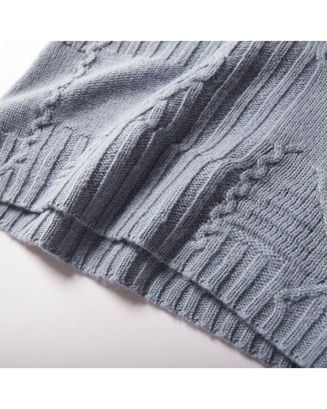 Fully Fashioning Blue Freya Cable Wool Knit Halter Top