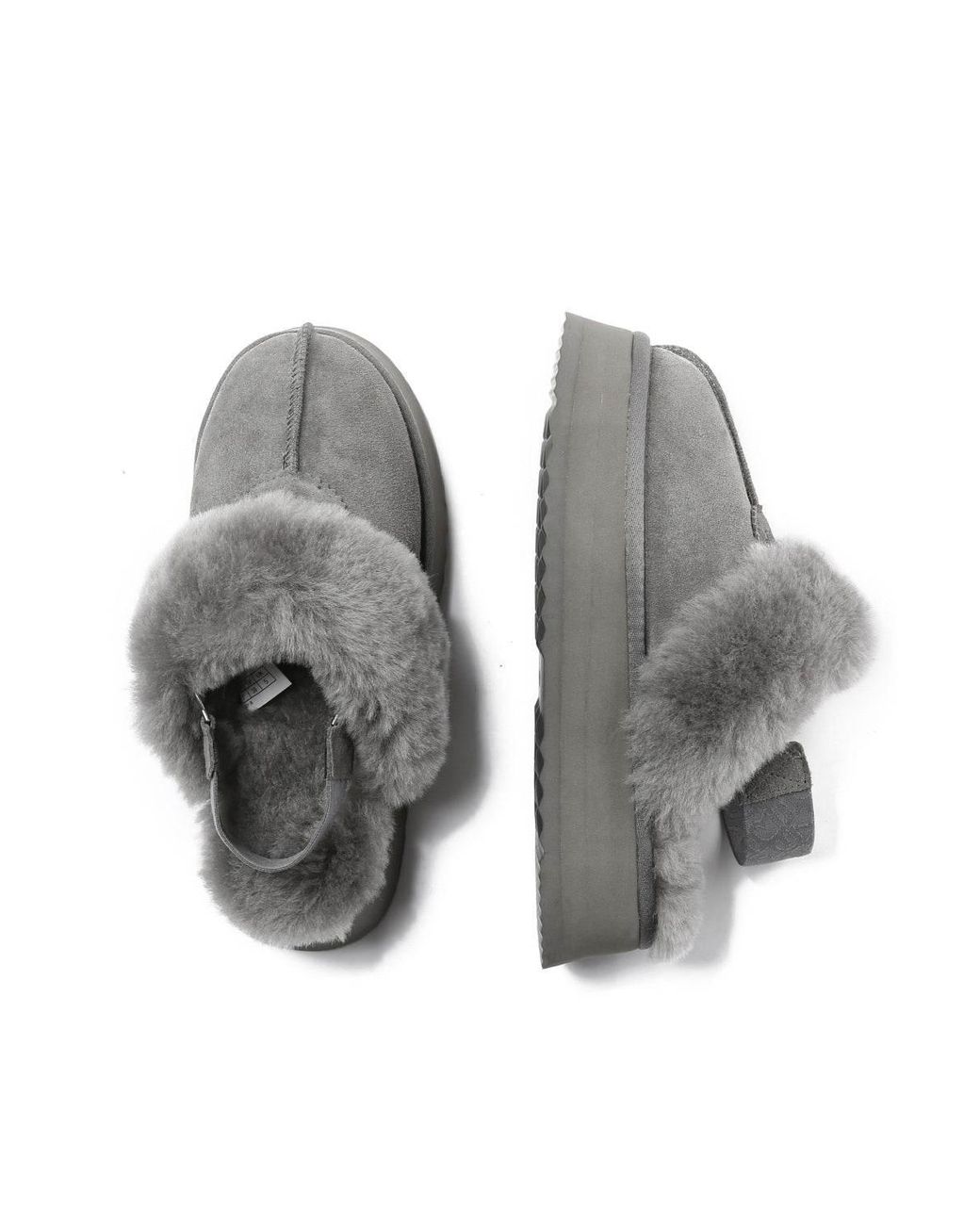 EverAu Australia Gray Wagtail Removable Strap Platform Slippers