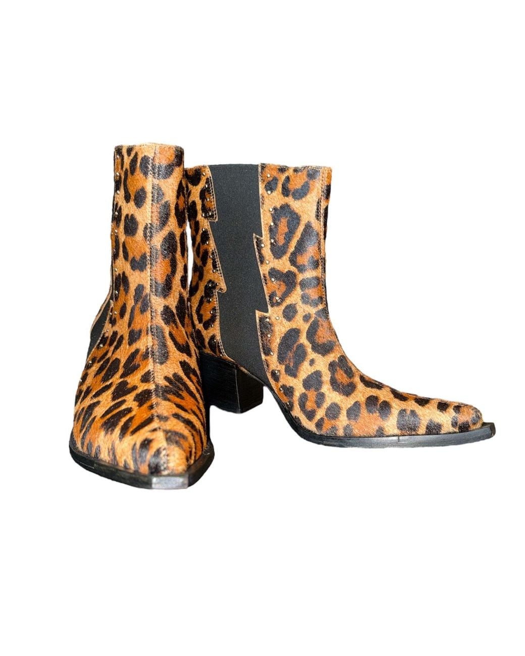 Any Old Iron Black Animal Print Leather Boots