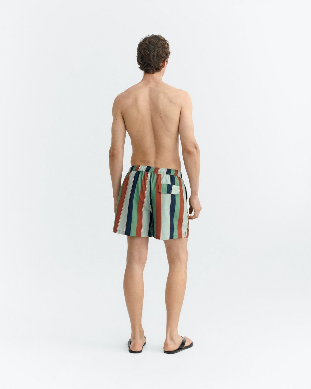 Thinking Mu Green Striped Swimsuit Liu for men