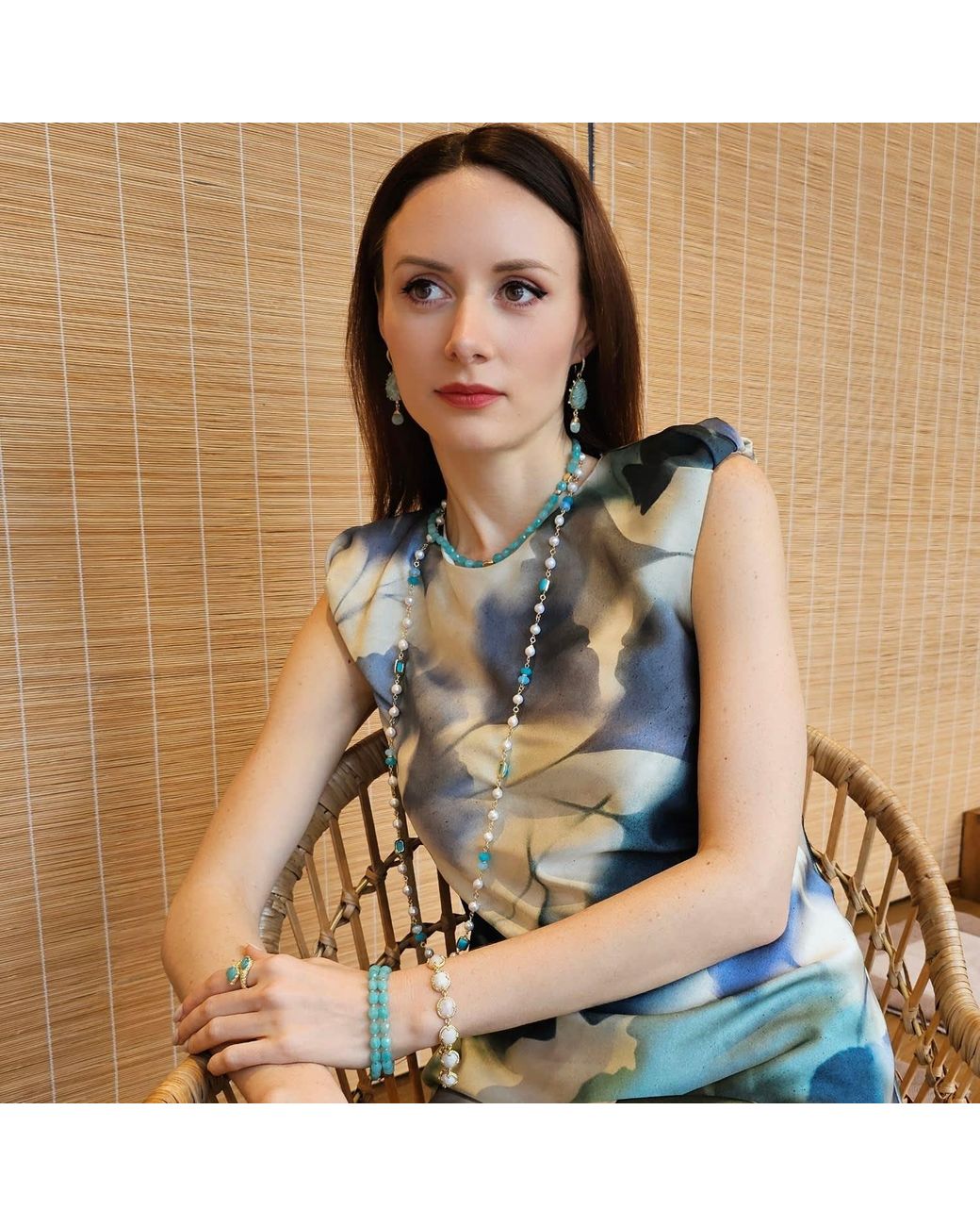 Farra Metallic Freshwater Pearls With Long Necklace
