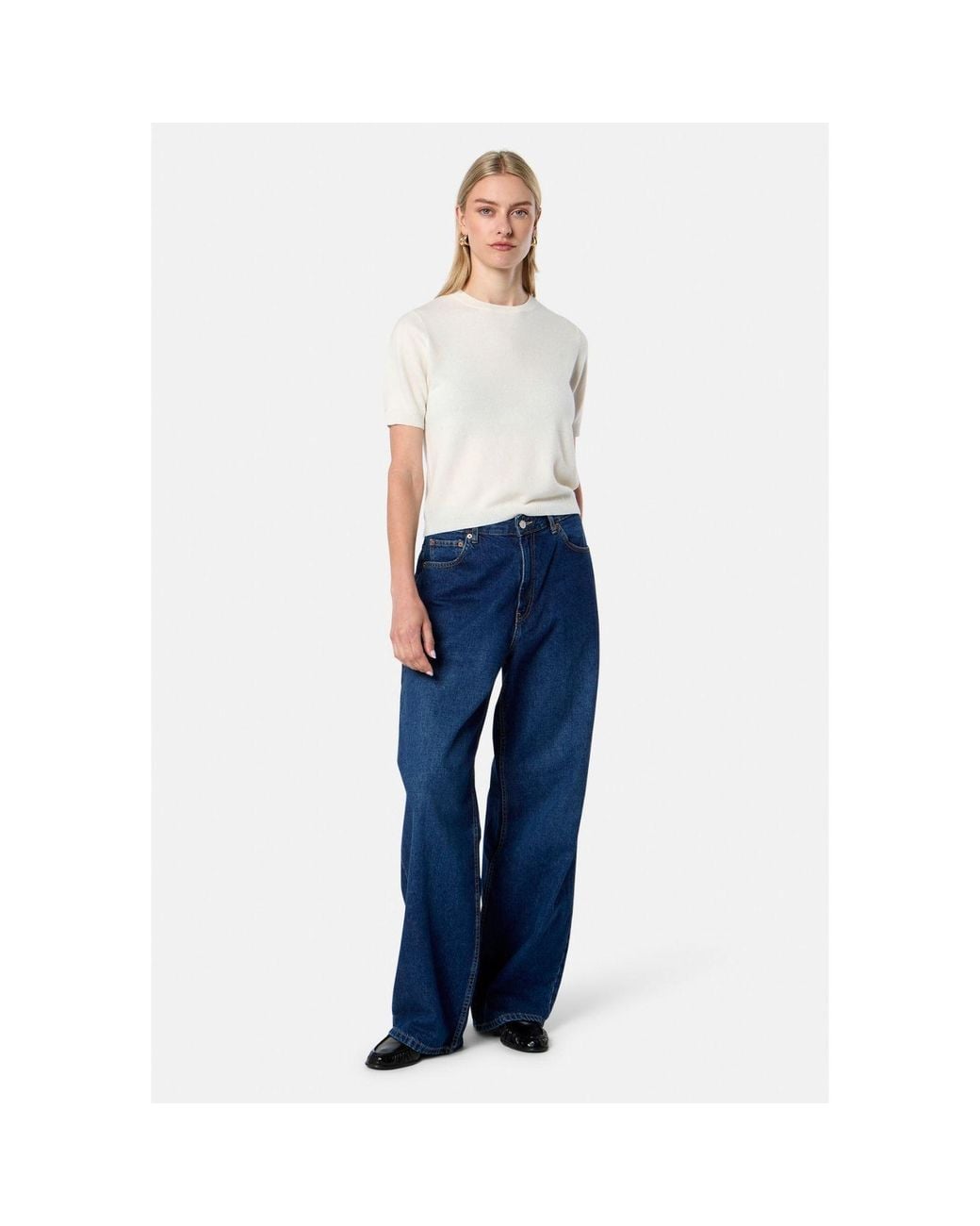 Helen Mcalinden White Neutrals Gemma Winter Cashmere Crew Neck T-Shirt