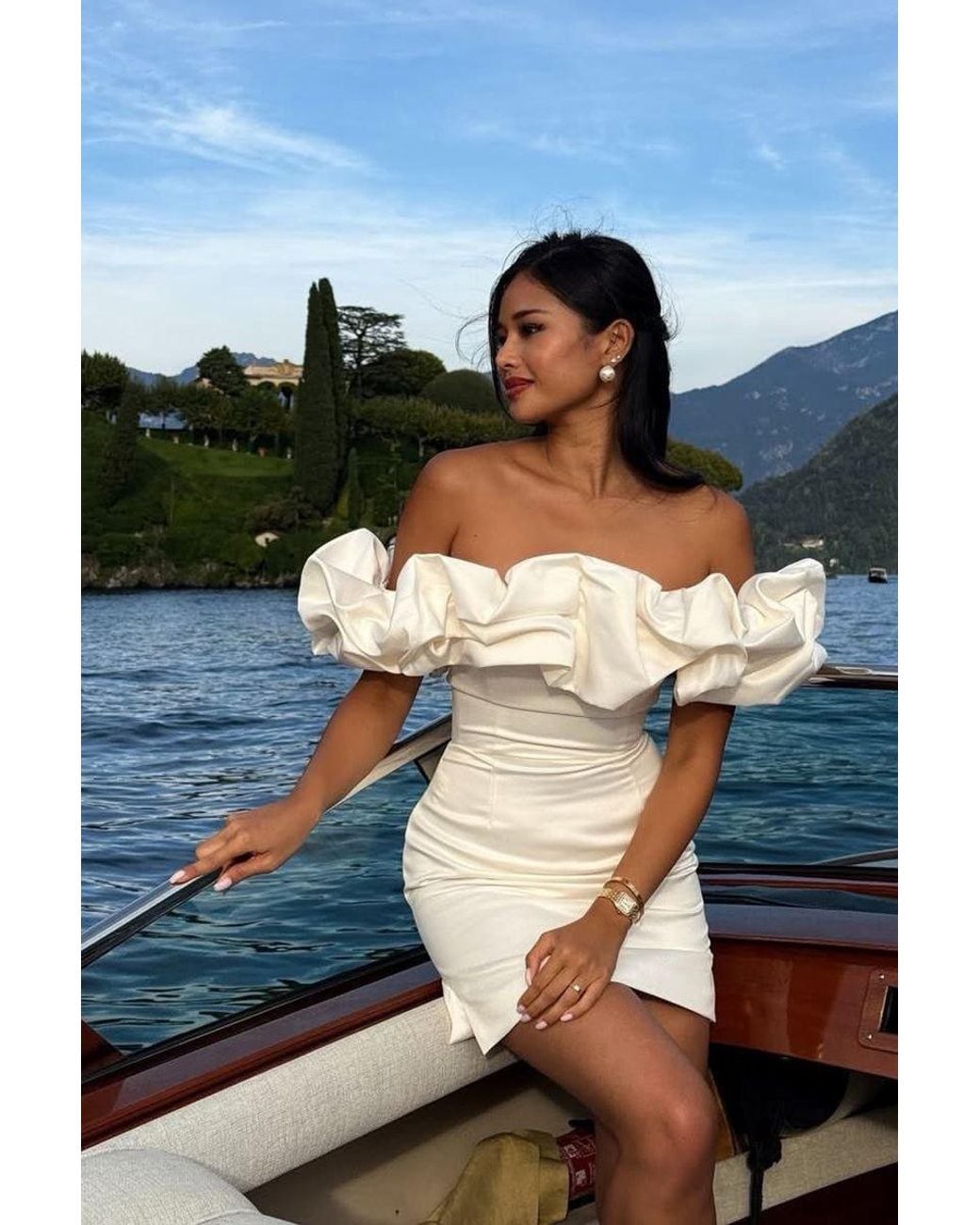 POST MERIDIEM White Milk Meringue Mini Dress