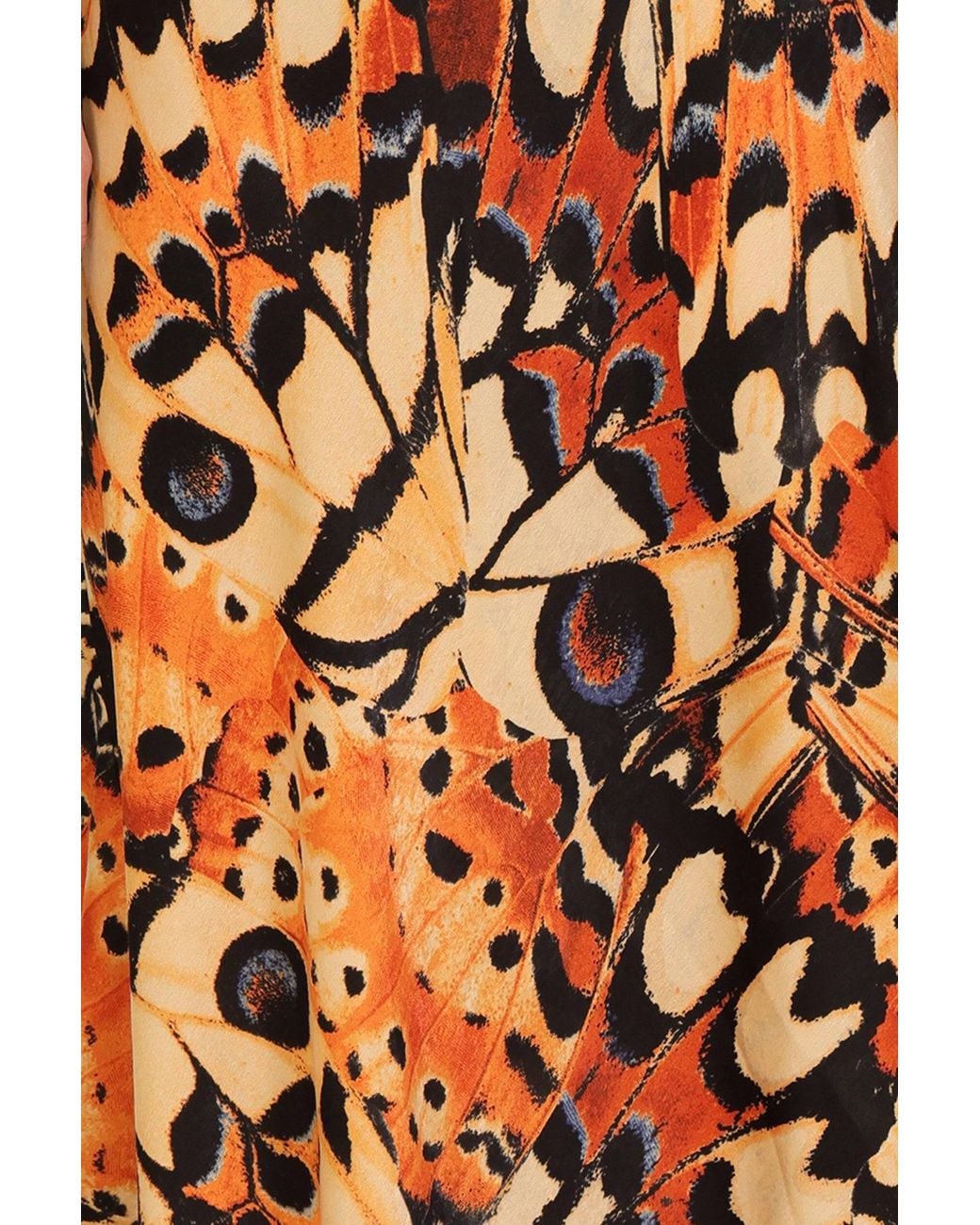 Traffic People Orange Metamorphosis Butterfly Wing Print Deme Maxi Dress