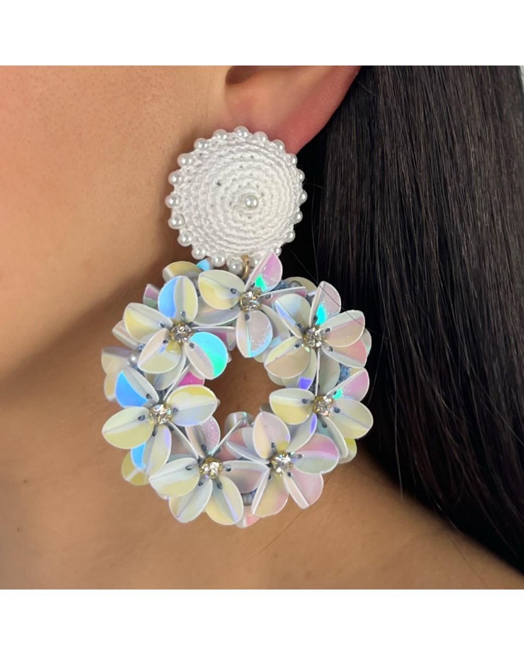 PINAR OZEVLAT Blue Petite Yasmine Hoops