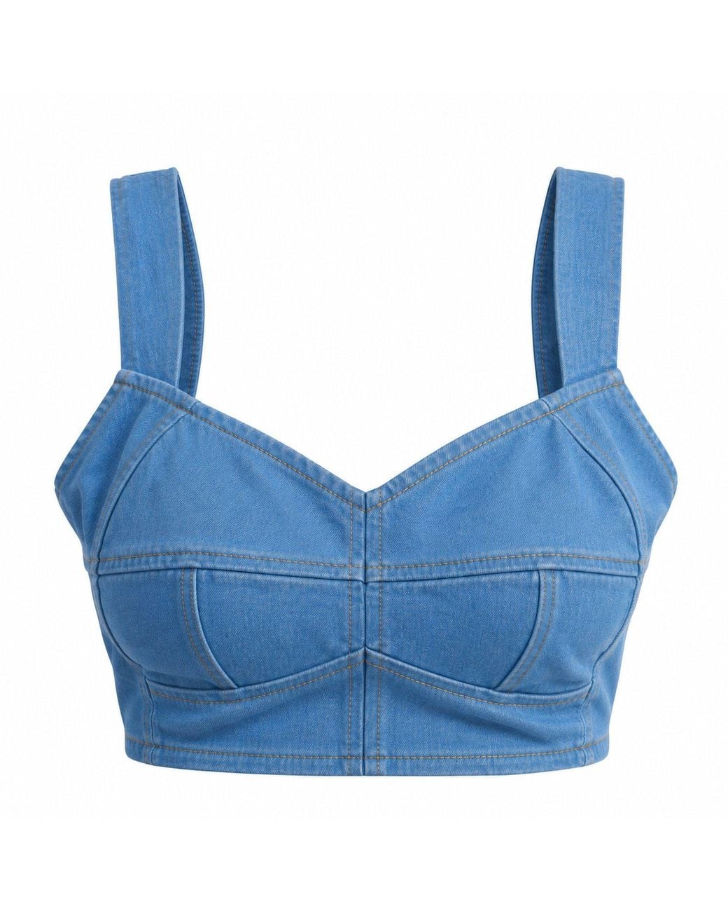 Ofuure Blue Light Denim Serena Crop Top