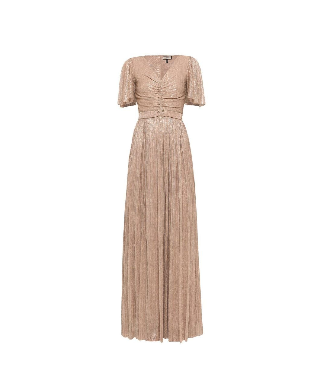 Nissa Natural Neutrals Sequin-Applique Maxi Dress