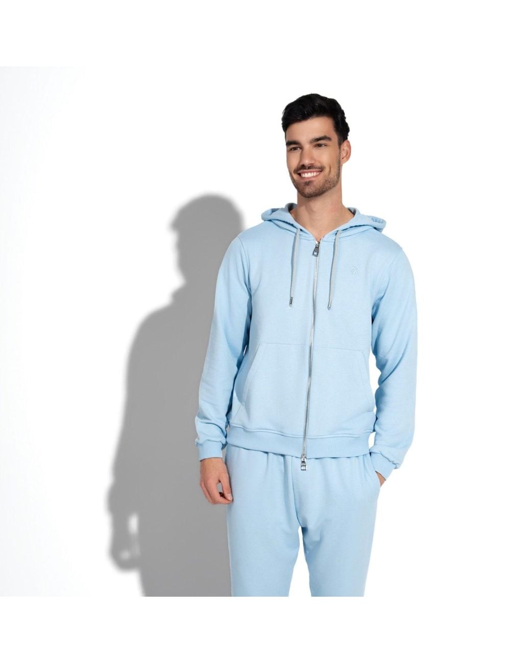 Maison Tangerine Blue Cotton Zip-Up Hoodie & Joggers Tracksuit Set Cloud For
