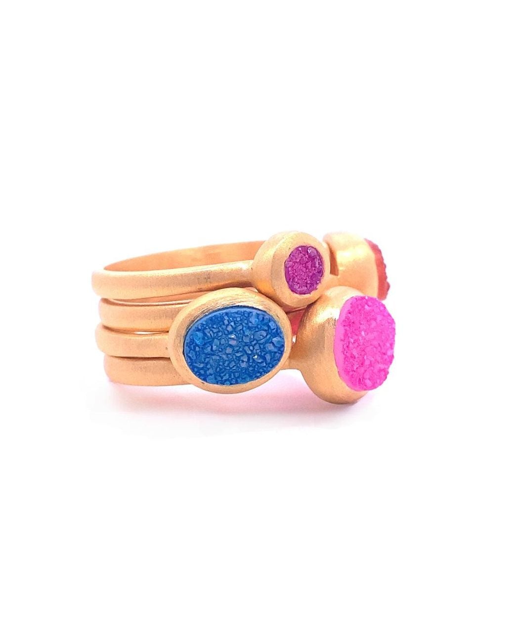 GEM BAZAAR Blue Balls Of Fire Stacking Ring
