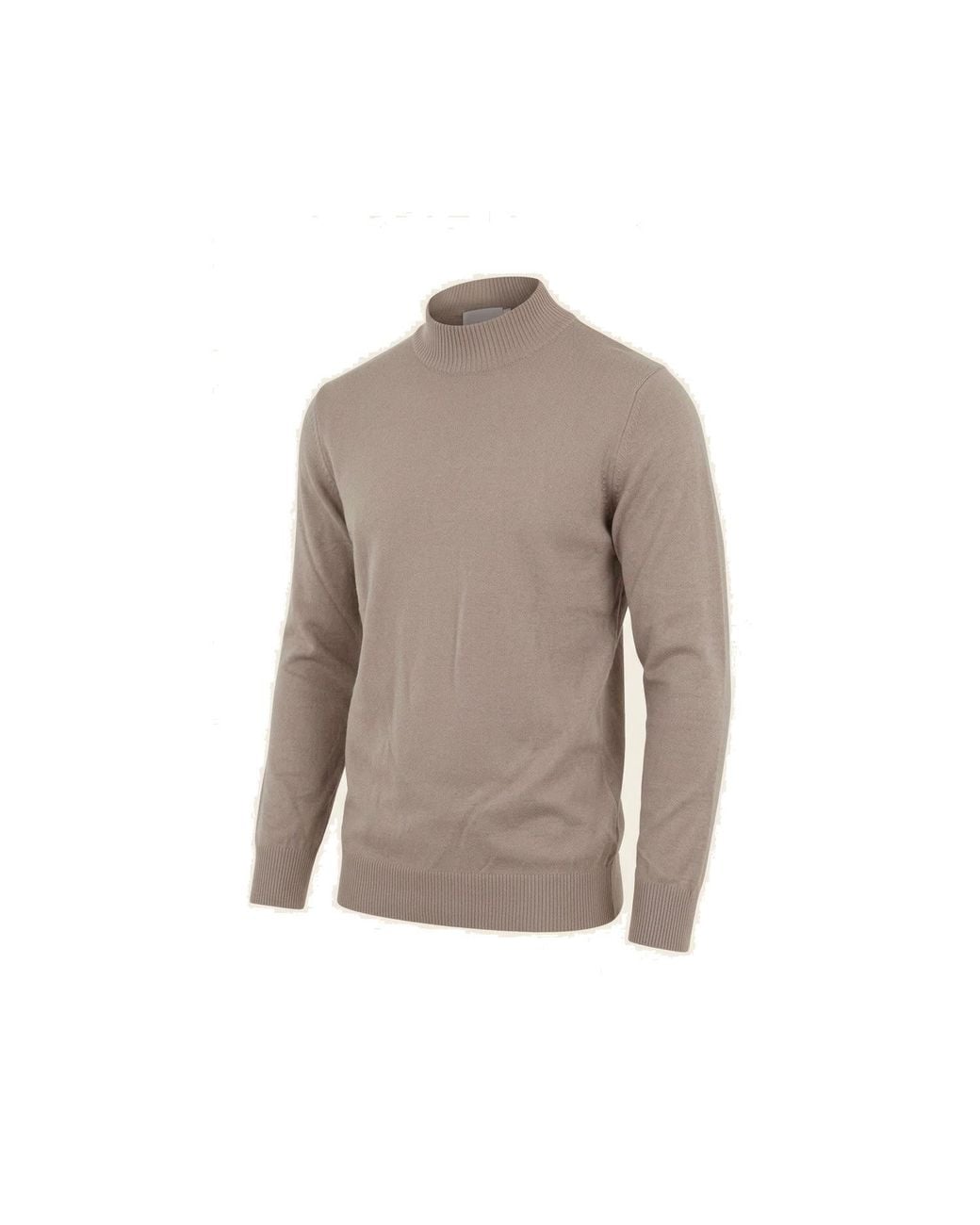 Ron Tomson Gray Neutrals Mock Neck Relaxed Sweater for men