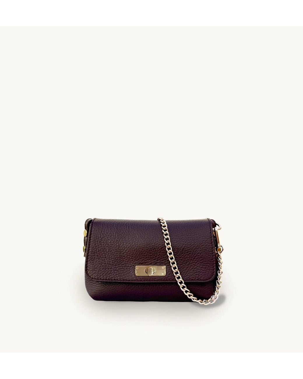 Apatchy London Purple The Maisie Mini Burgundy Leather Bag