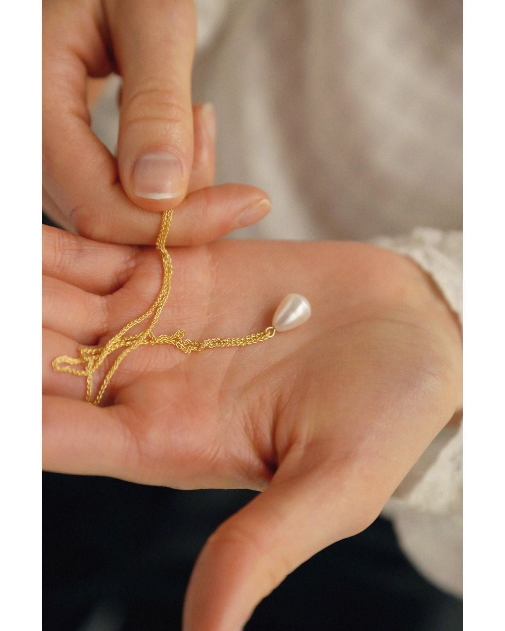 Katy Faye Metallic Brigette Pearl Necklace