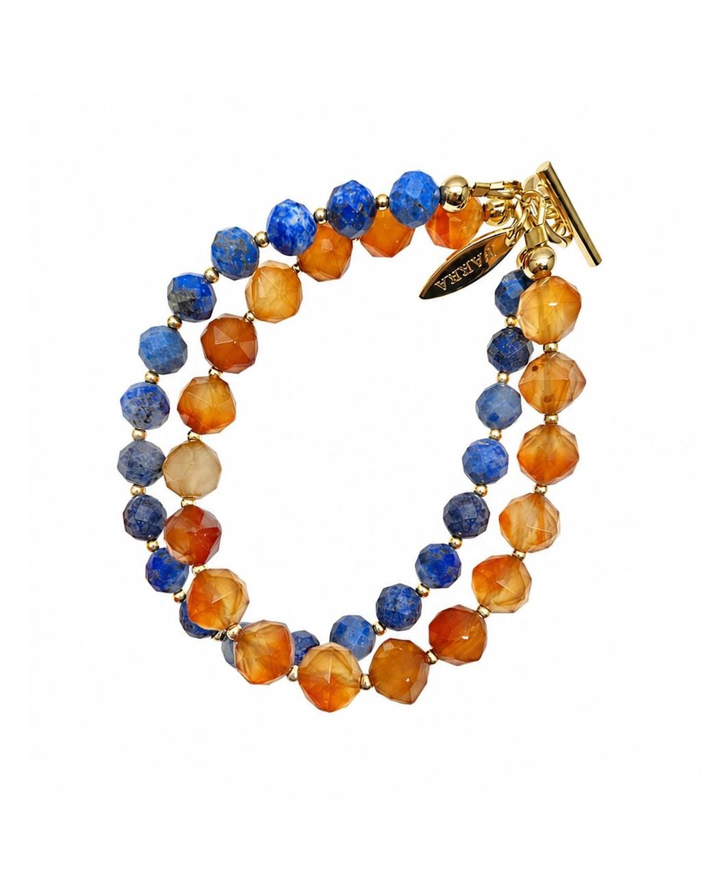 Farra Orange Lapis With Agate Double Layers Bracelet