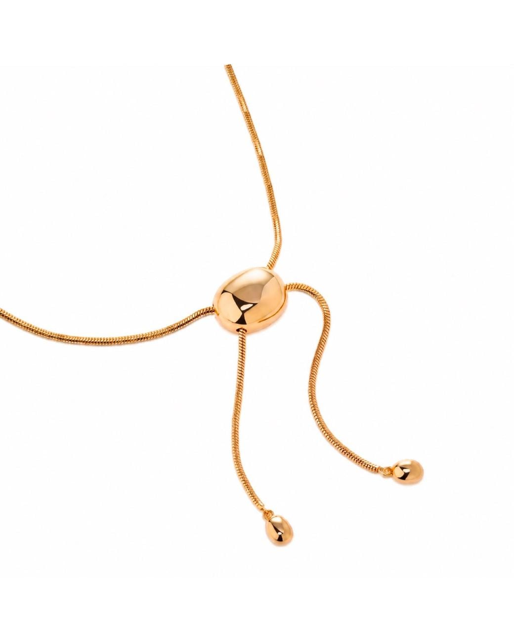 Lagomist Metallic Coffee Bean Lariat Necklace