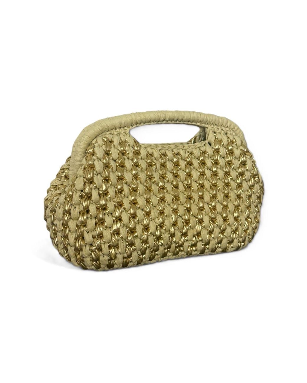 Metallic Raffia Yarn Springmoonatelier Neutrals Handmade Raffia & Metallic Yarn Structured ...