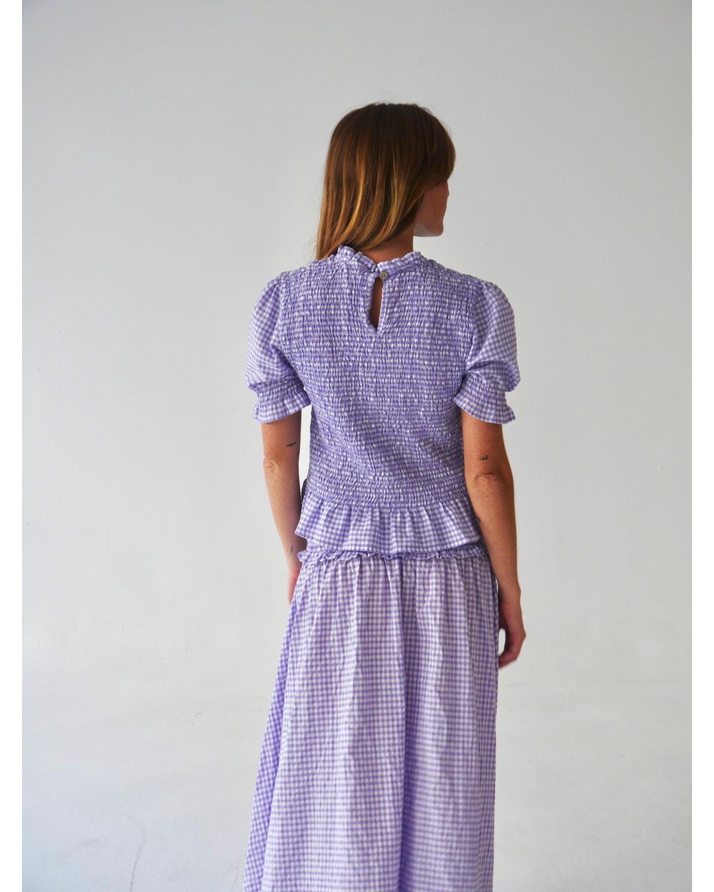 Mind Traveler Purple Lea Gingham Top