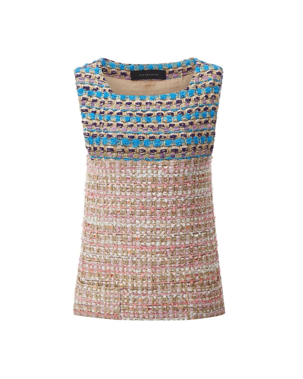 RUE AGTHONIS Blue Bebe Paille Top