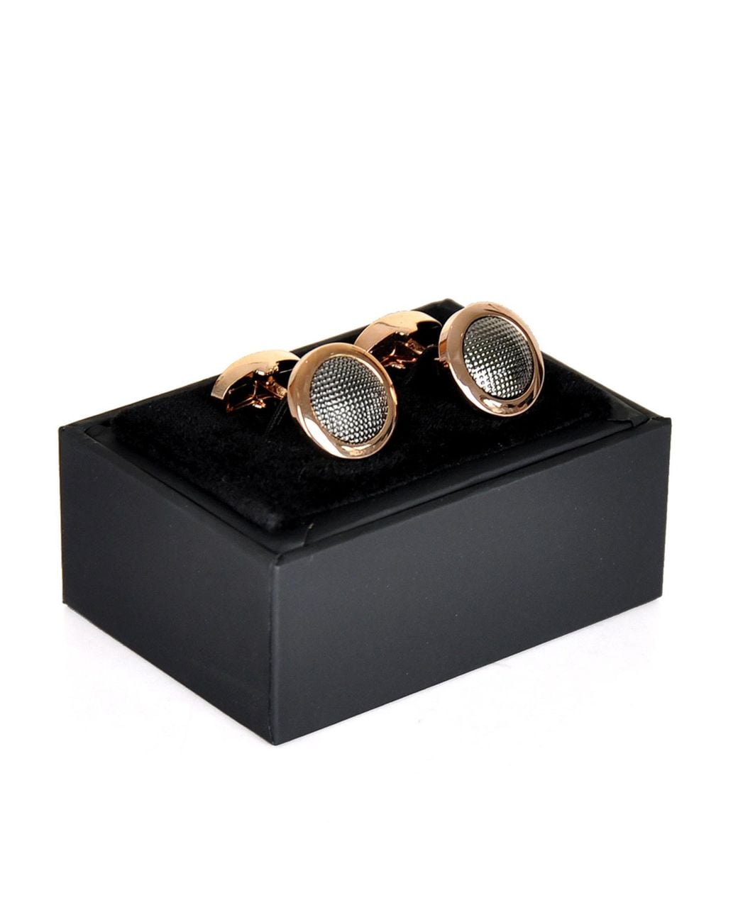DAVID WEJ Brown Circle Patterned Cufflinks for men