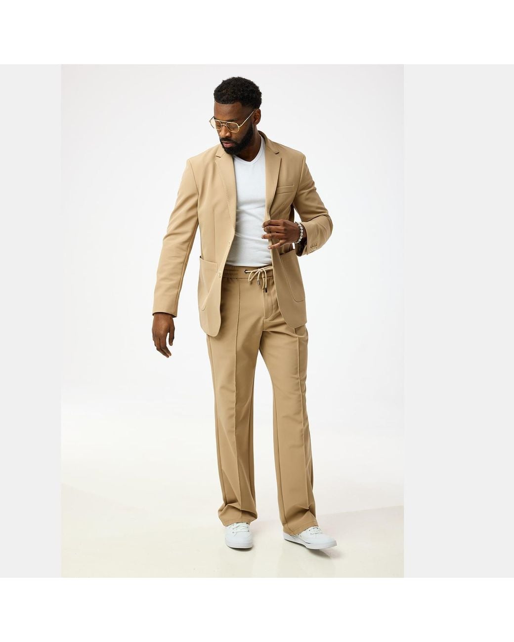 DAVID WEJ Natural Neutrals Ashford Relaxed Single Breasted Blazer for men