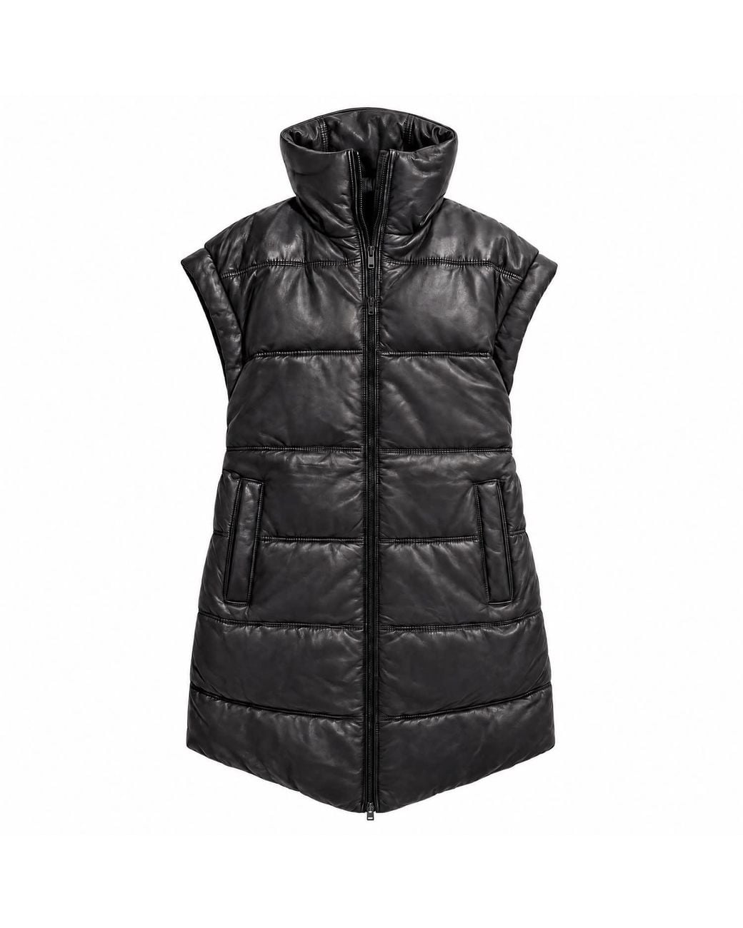 Mauritius Black Oversized Modern Elongated Puffer Katrin