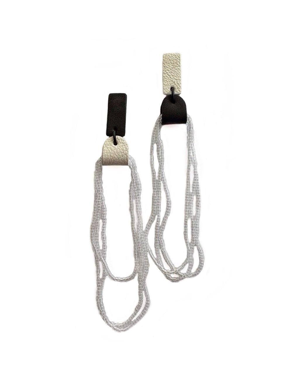 WAIWAI White Mistral Bead Hoops Earrings