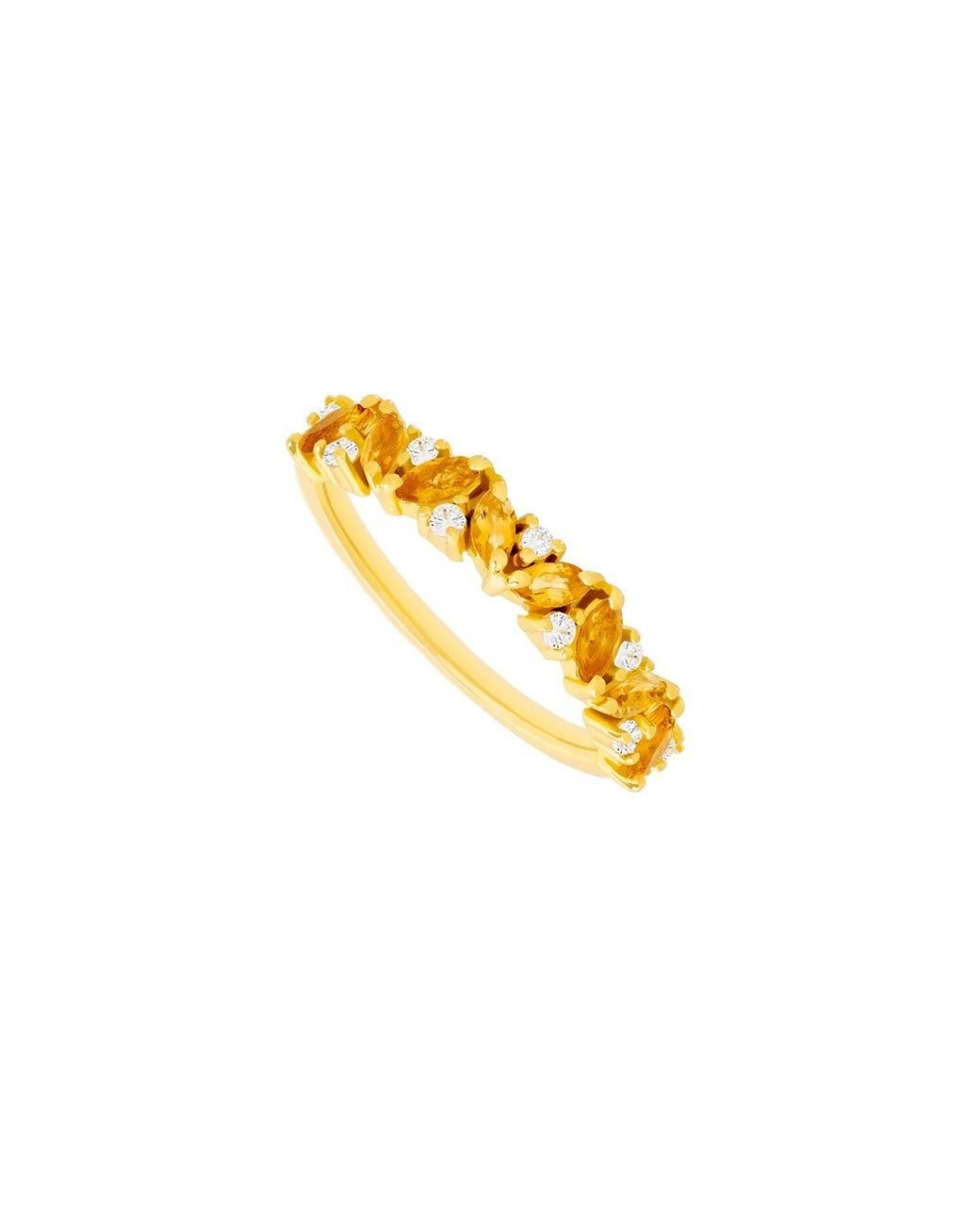 Lavani Jewels Multicolor Birthstone Ring November Orange Goldplated Citrino
