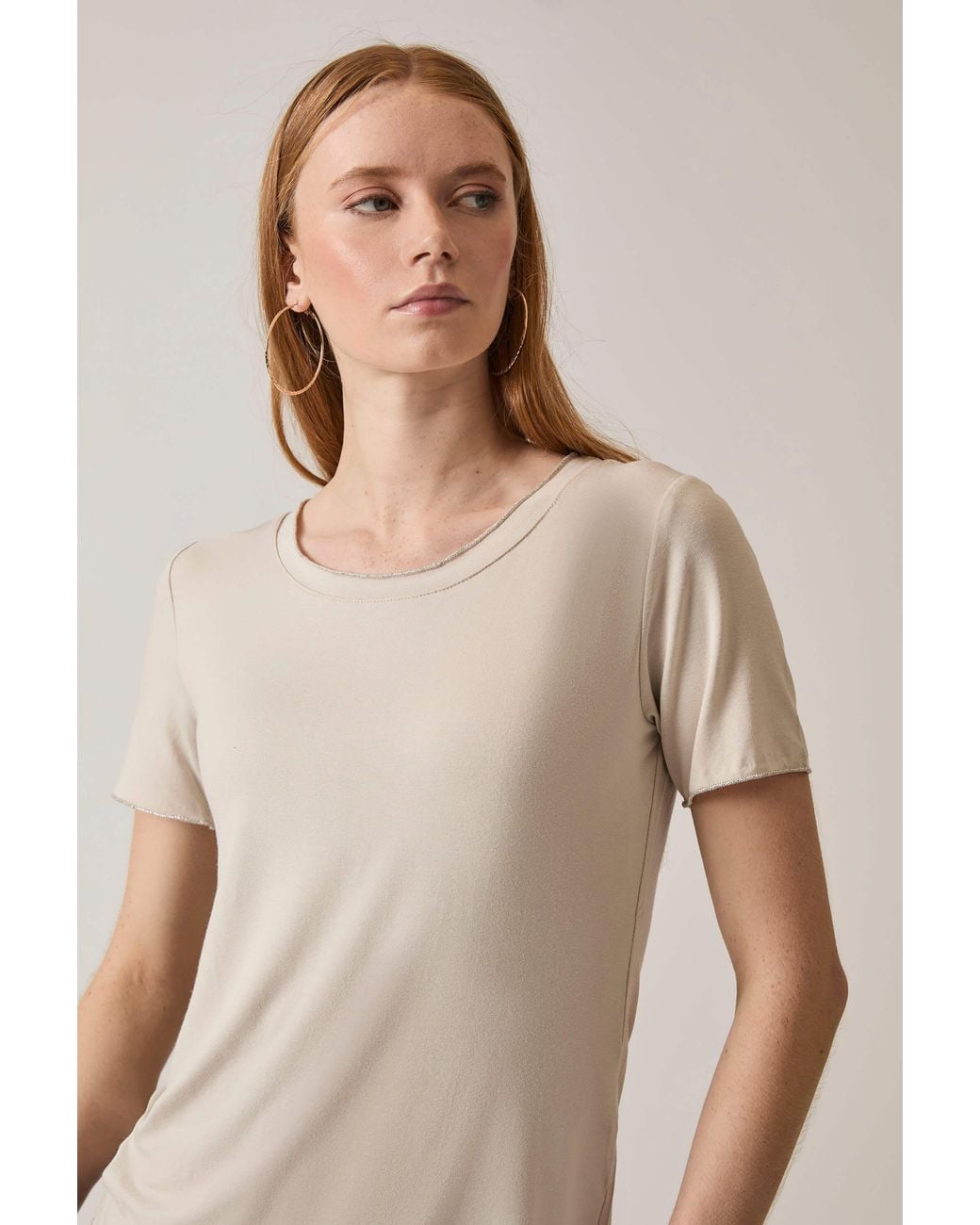 James Lakeland Natural Short Sleeve Top