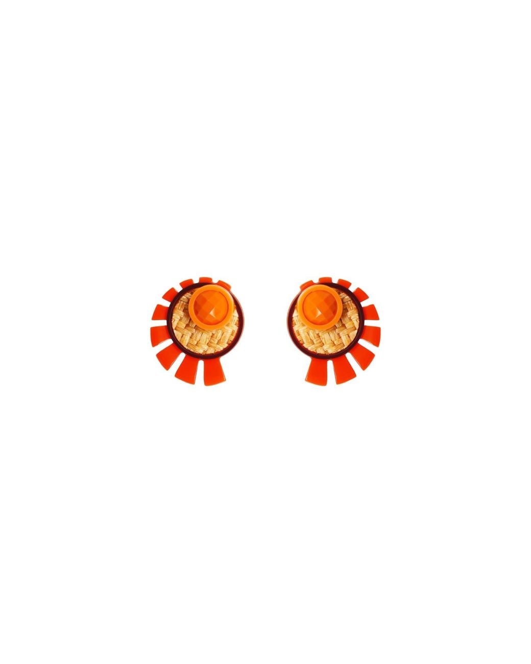 Gissa Bicalho Orange Acrylic Handmade Earring Sun Light