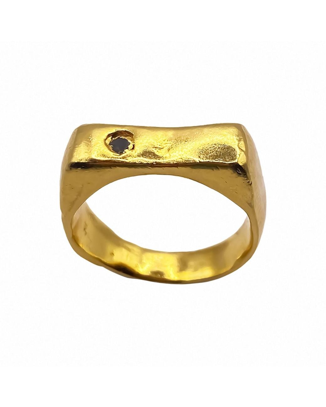 Moca Jewellery Yellow Grace Bow Gem Ring Vermeil Gem Stone