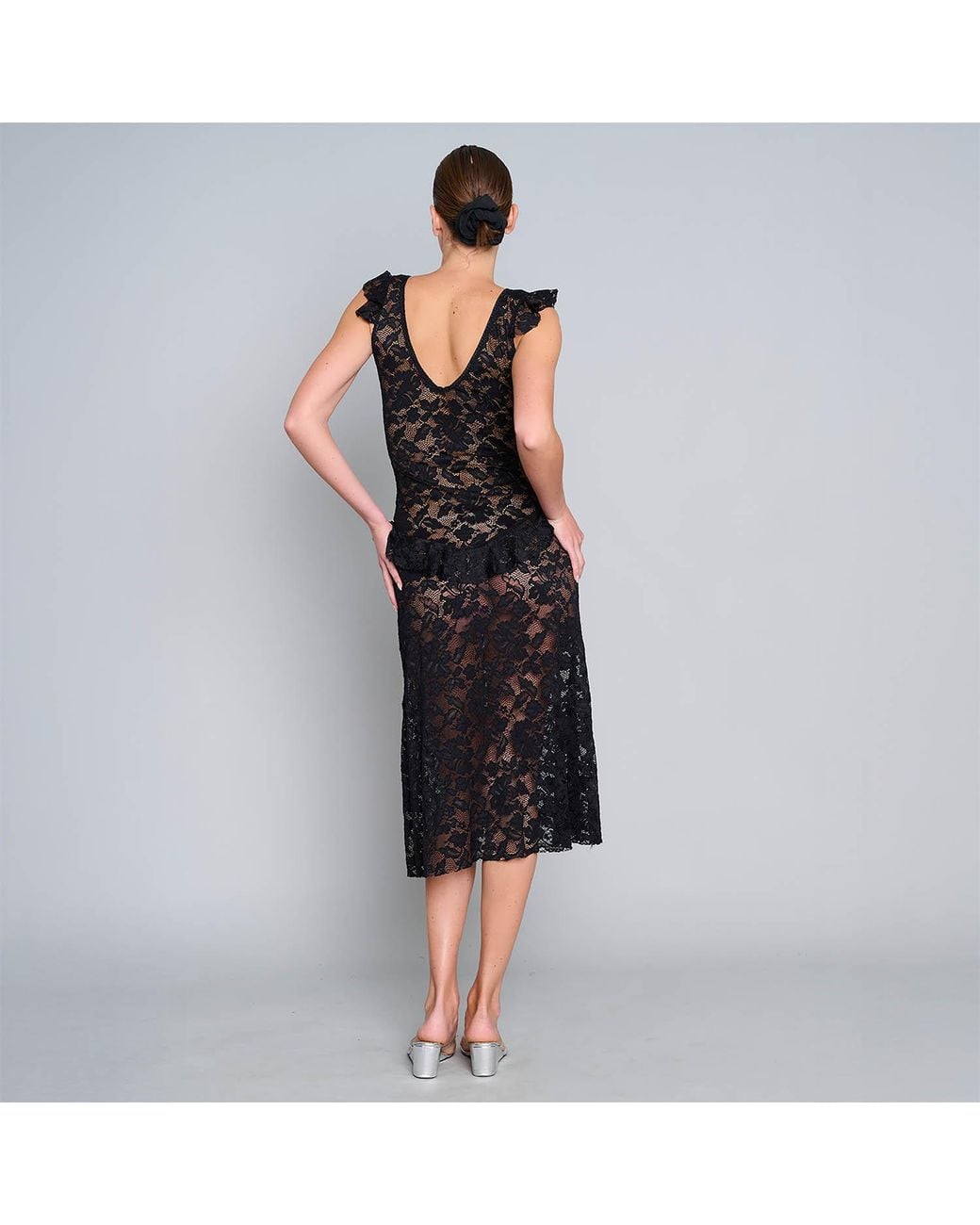 Love and Nostalgia Black Summer Love Lace Midi Dress