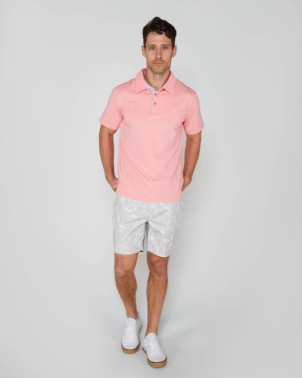 Lords of Harlech Pink Pietro Polo Shirt for men