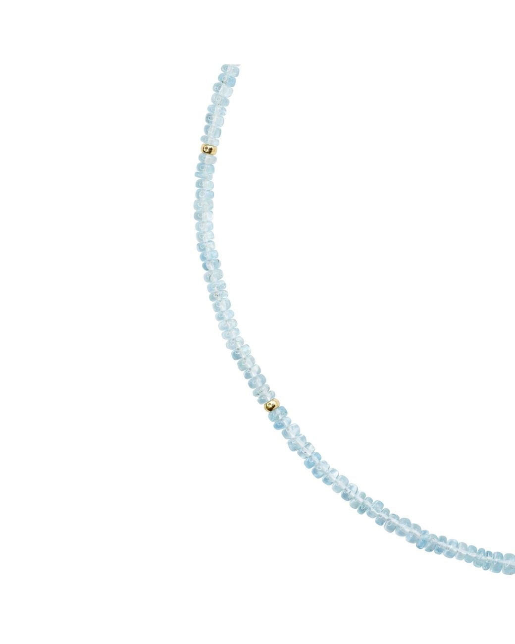 Bombyx House Metallic Birthstone March Aquamarine Bead Necklace