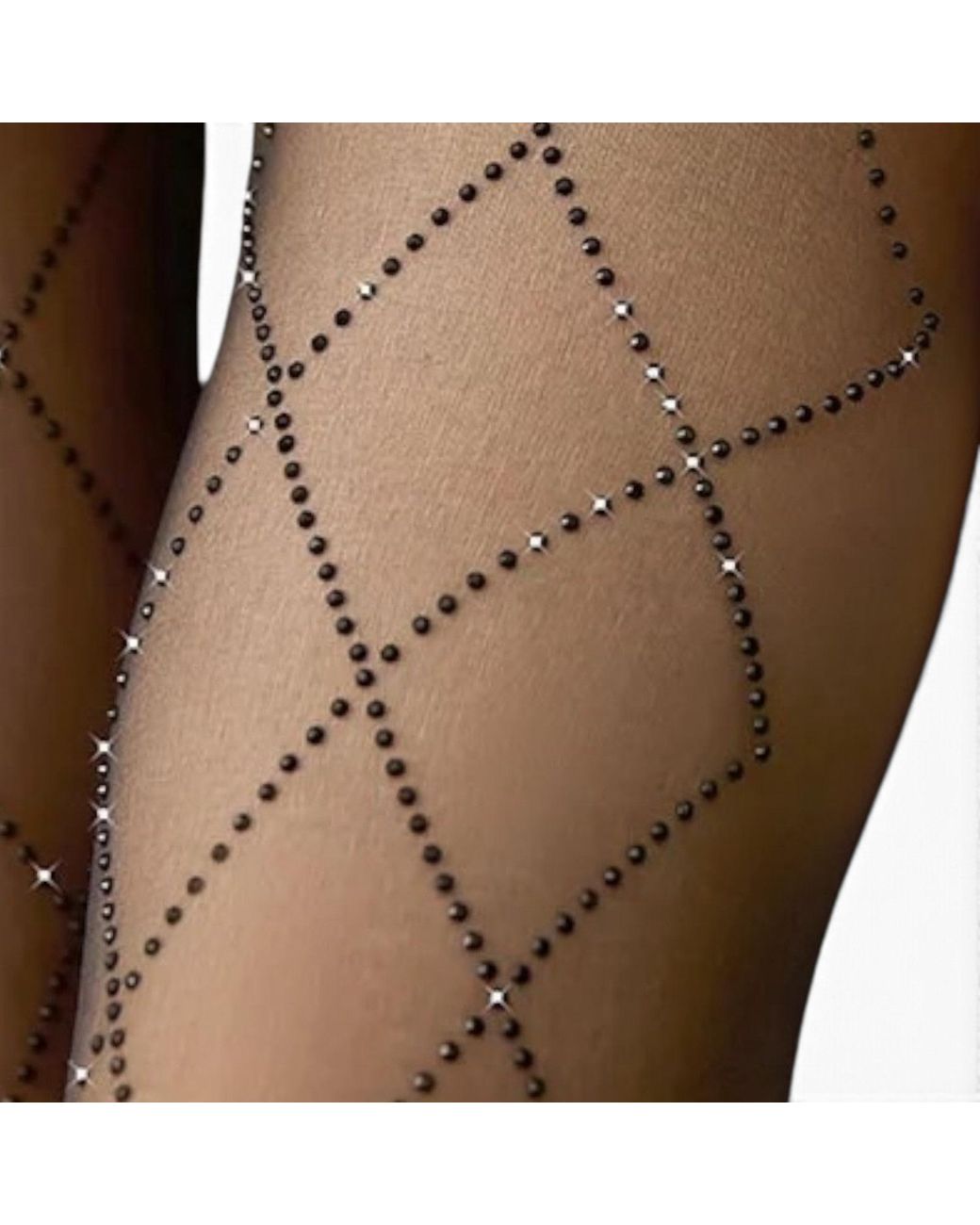 HIGH HEEL JUNGLE by KATHRYN EISMAN Brown Richie Diamond Crystal Tights