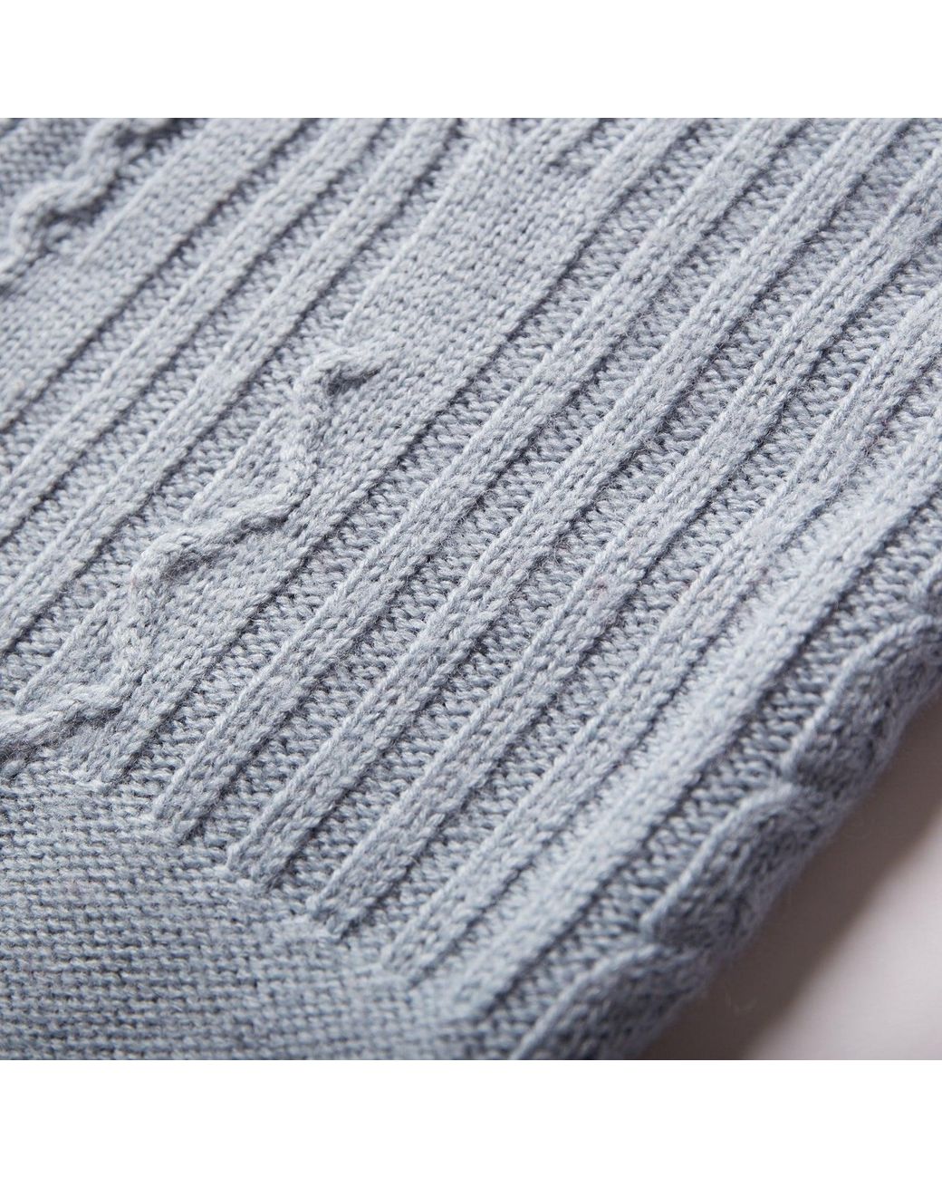 Fully Fashioning Blue Fern Cable Wool Blend Knit Shorts