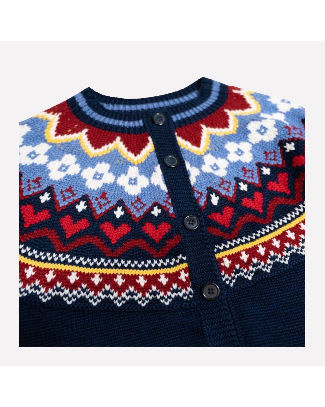 Gigi Knitwear Blue Hilda Faire Isle Cardigan